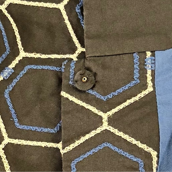 Chico's Elegant Embroidered Black and Blue Jacket - Picture 3 of 4